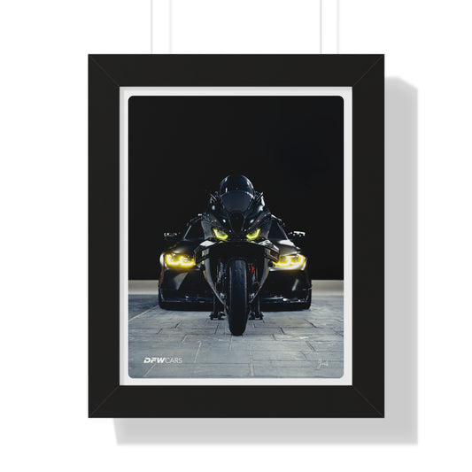 BMW M1000RR x G80 M3 Framed Poster