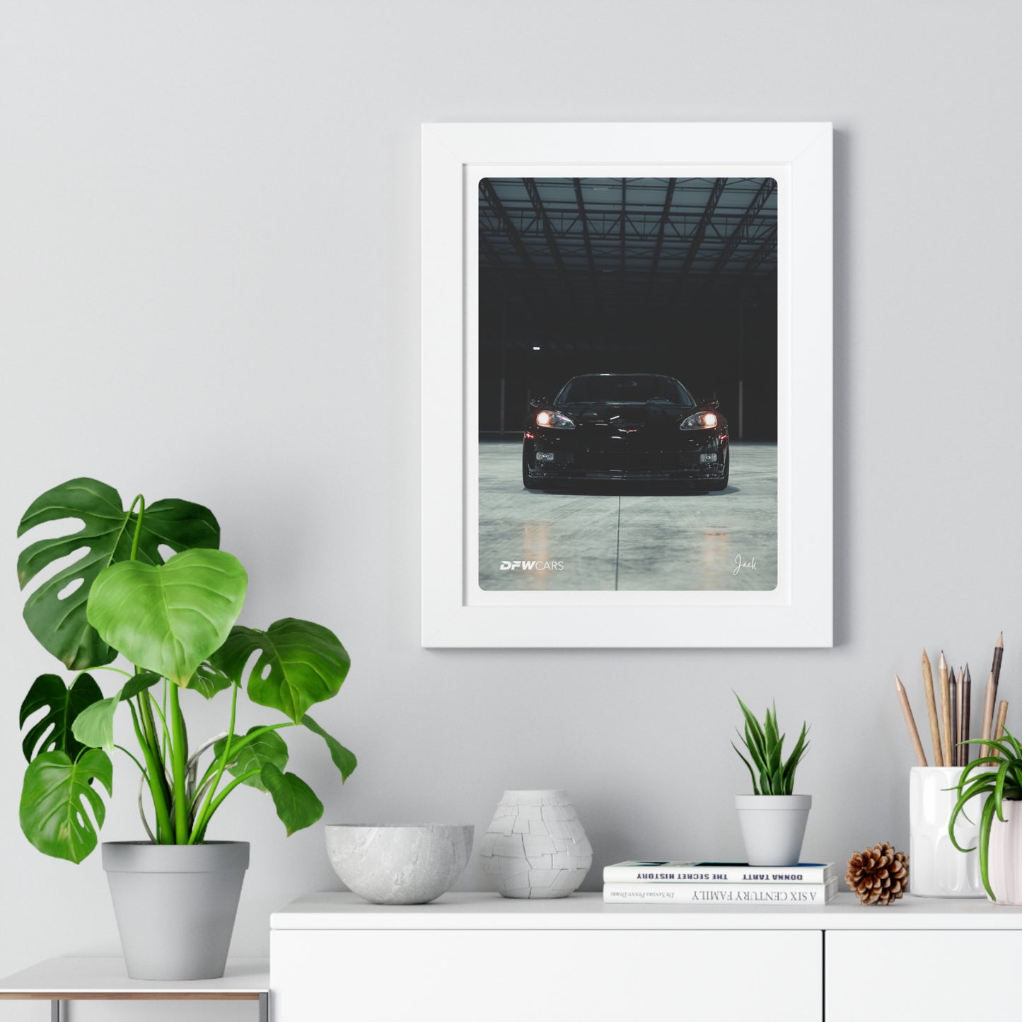 C6 Corvette ZR1 Black Framed Poster