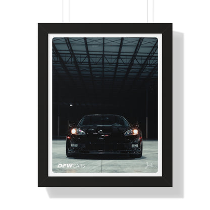 C6 Corvette ZR1 Black Framed Poster