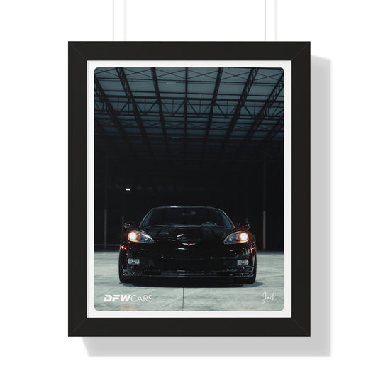 C6 Corvette ZR1 Black Framed Poster