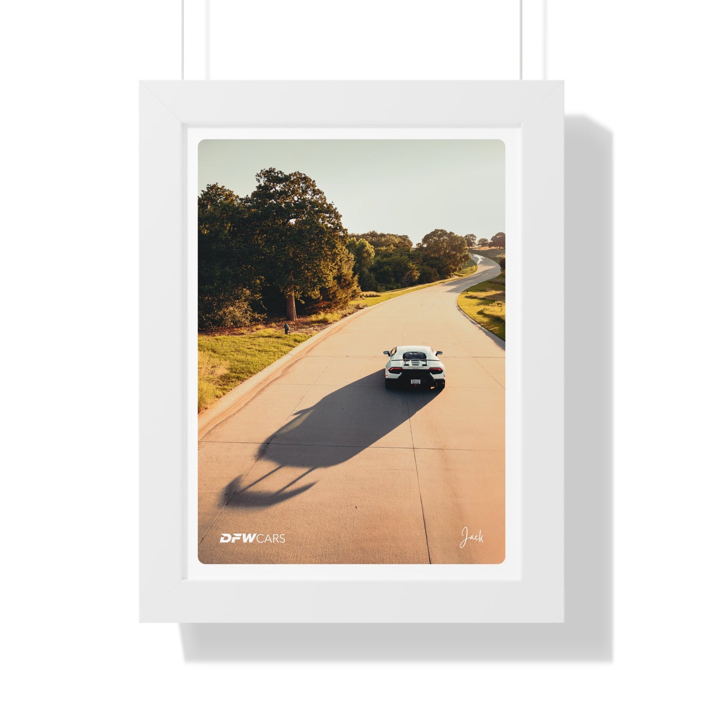 Lamborghini Huracan Sunrise Drive Framed Poster