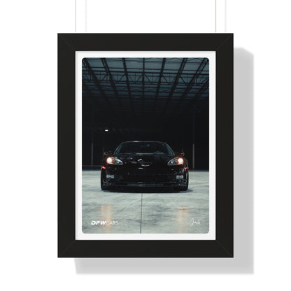 C6 Corvette ZR1 Black Framed Poster