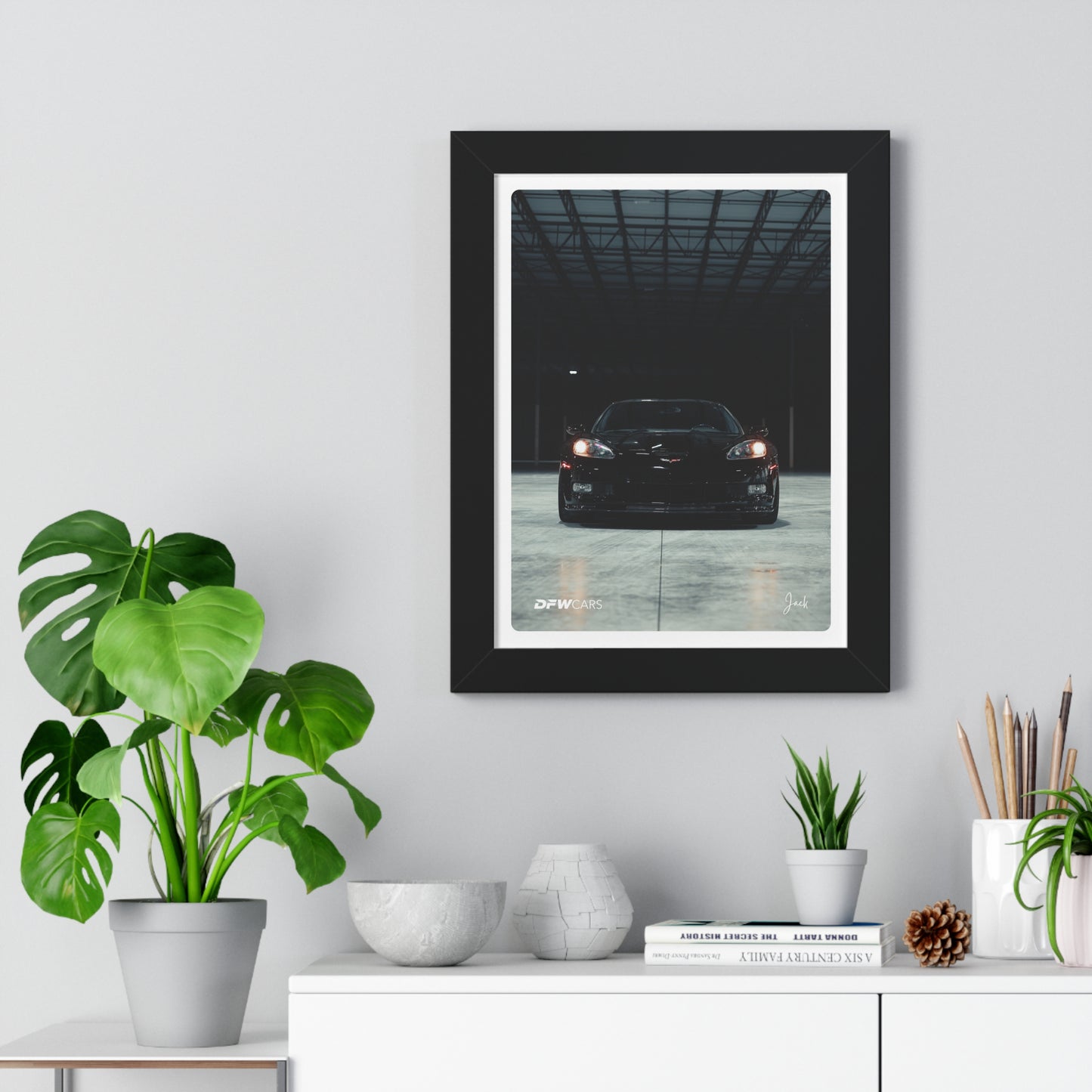 C6 Corvette ZR1 Black Framed Poster