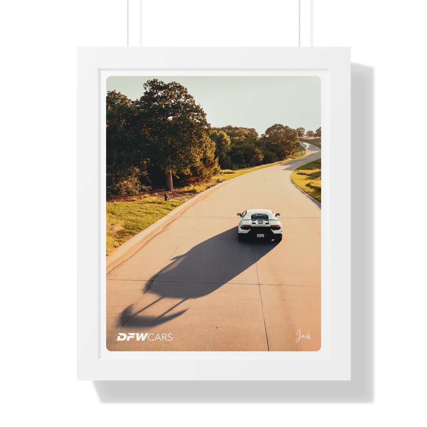 Lamborghini Huracan Sunrise Drive Framed Poster