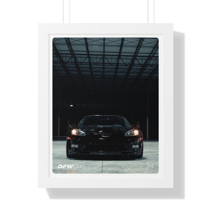 C6 Corvette ZR1 Black Framed Poster
