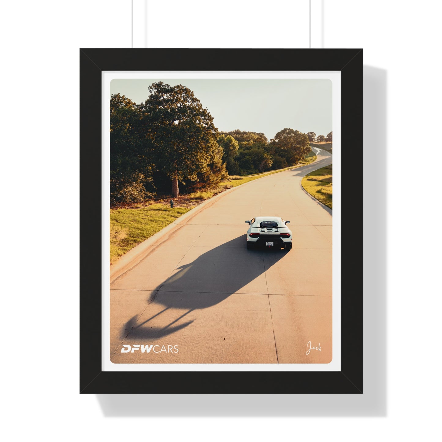 Lamborghini Huracan Sunrise Drive Framed Poster