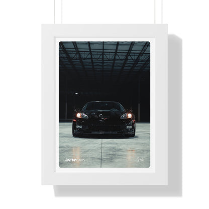 C6 Corvette ZR1 Black Framed Poster