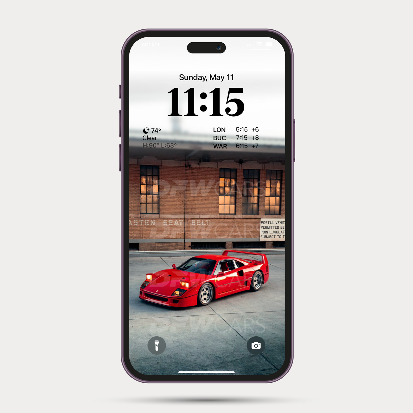 Ferrari F40 Phone Wallpaper Digital Download