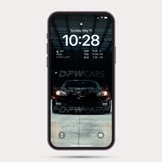 Black Corvette C6 ZR1 Phone Wallpaper Digital Download